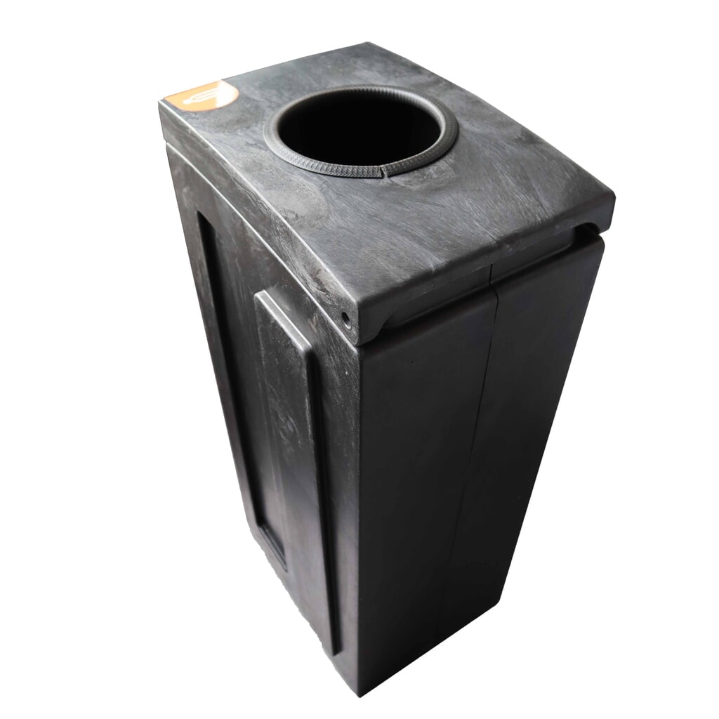 Productafbeelding nr. 2: Afvalbak BON TON Original met inwerpopening, van 100% gerecycled polypropyleen, 70 liter, grijs