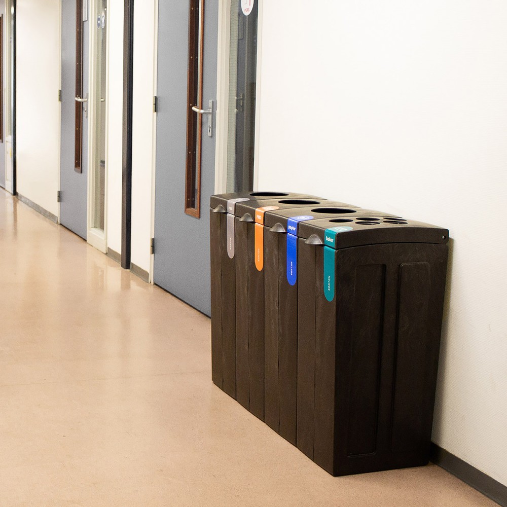 Productafbeelding nr. 4: Afvalbak BON TON Original met inwerpopening, van 100% gerecycled polypropyleen, 70 liter, grijs