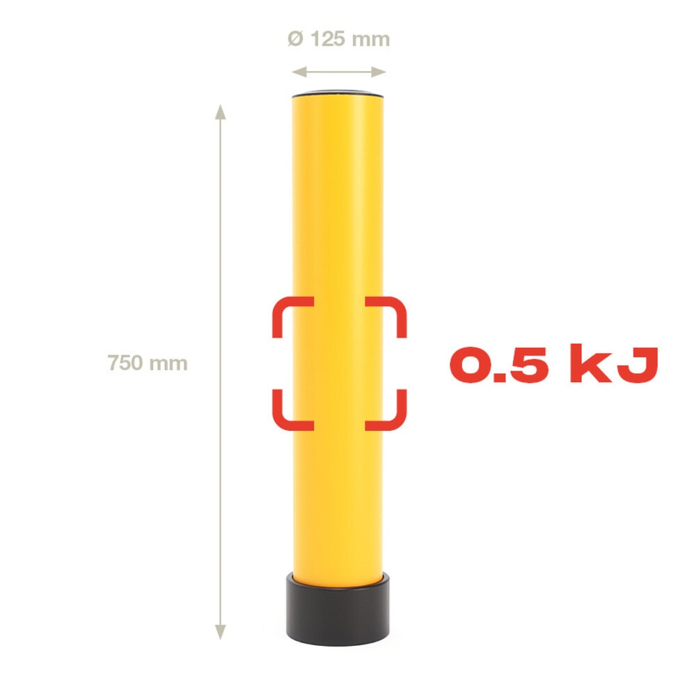 Productafbeelding nr. 2: Beschermpaal BOPLAN® Flex Impact® BO125L EV voor de bescherming van laadstations, voor binnen en buiten, hoogte 750 mm, verzinkte grondplaat, geel