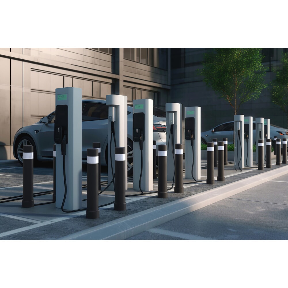 Productafbeelding nr. 4: Beschermpaal BOPLAN® Flex Impact® BO125L EV voor de bescherming van laadstations, voor binnen en buiten, hoogte 750 mm, verzinkte grondplaat, geel
