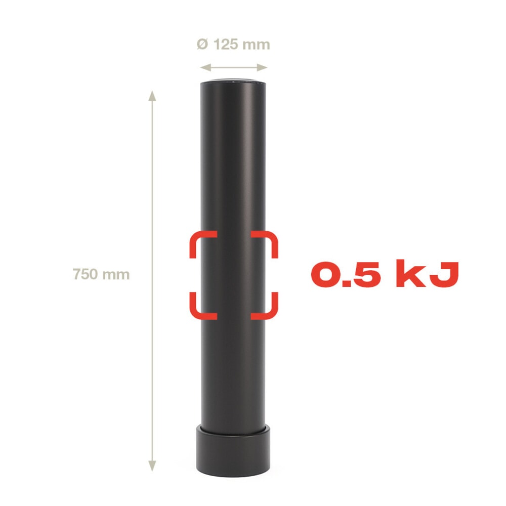 Productafbeelding nr. 4: Beschermpaal BOPLAN® Flex Impact® BO125L EV voor de bescherming van laadstations, voor binnen en buiten, hoogte 750 mm, verzinkte grondplaat, zwart