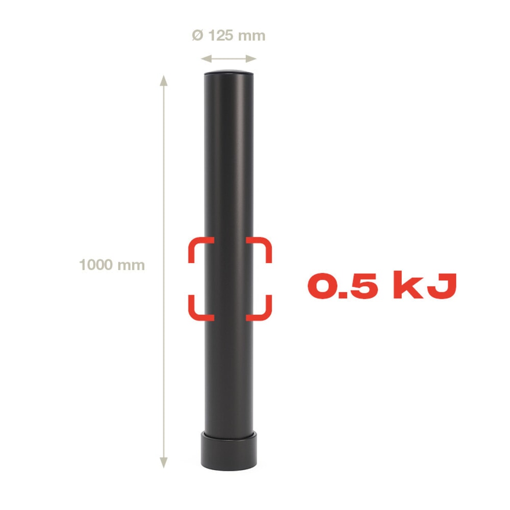 Productafbeelding nr. 4: Beschermpaal BOPLAN® Flex Impact® BO125L EV voor de bescherming van laadstations, voor binnen en buiten, hoogte 1.000 mm, verzinkte grondplaat, zwart