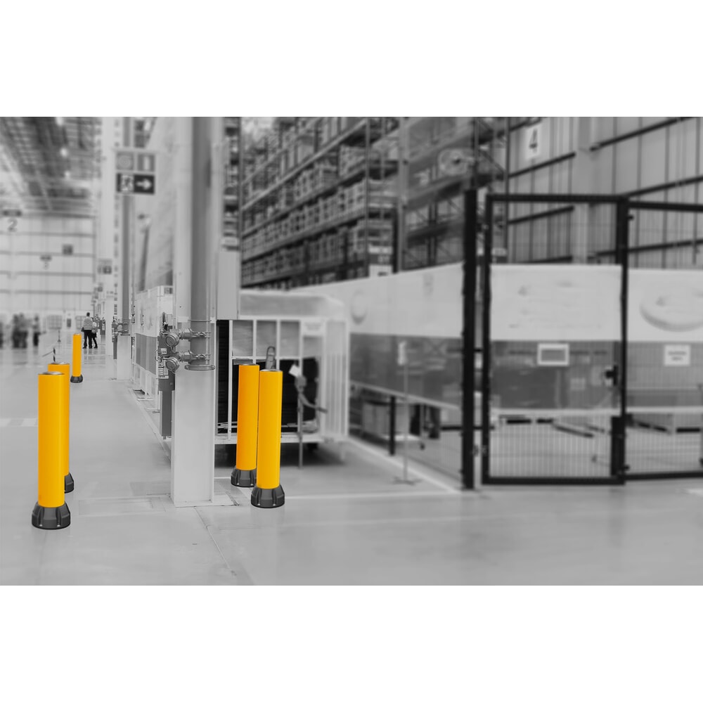 Productafbeelding nr. 4: Beschermpaal BOPLAN® Flex Impact® BO125L, voor binnen en buiten, hoogte 750 mm, verzinkte grondplaat, geel / zwart