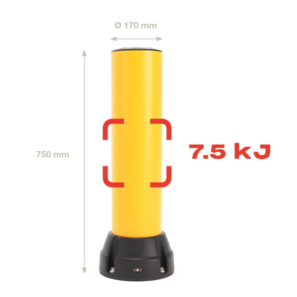 Productafbeelding nr. 4: Beschermpaal BOPLAN® Flex Impact® BO170B, voor binnen en buiten, hoogte 750 mm, geel