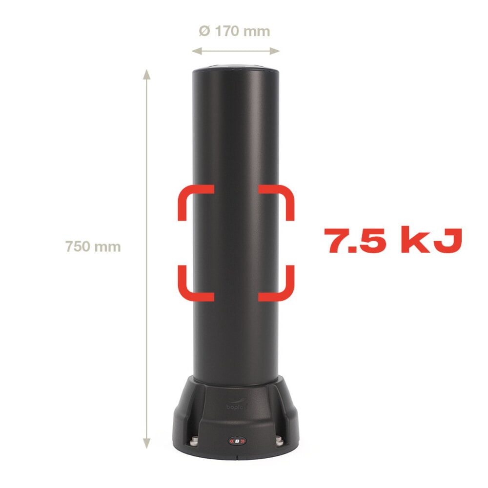 Productafbeelding nr. 2: Beschermpaal BOPLAN® Flex Impact® BO170B, voor binnen en buiten, hoogte 750 mm, zwart