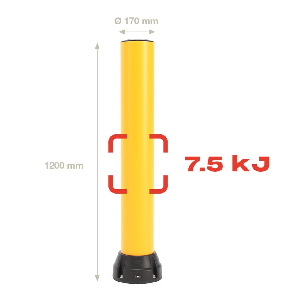 Productafbeelding nr. 3: Beschermpaal BOPLAN® Flex Impact® BO170B, voor binnen en buiten, hoogte 1.200 mm, geel