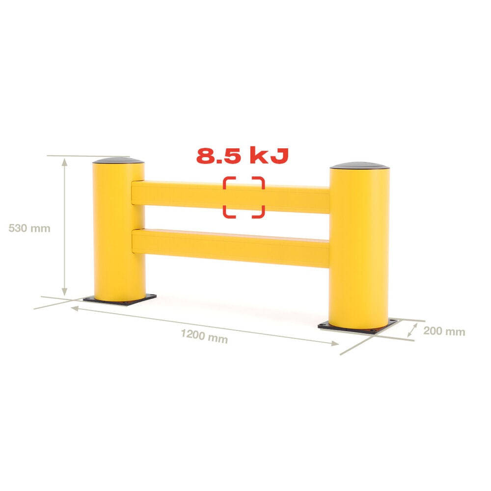 Productafbeelding nr. 2: Veiligheidshek BOPLAN® Flex Impact® RE Rack End, lengte 1.200 mm, geel