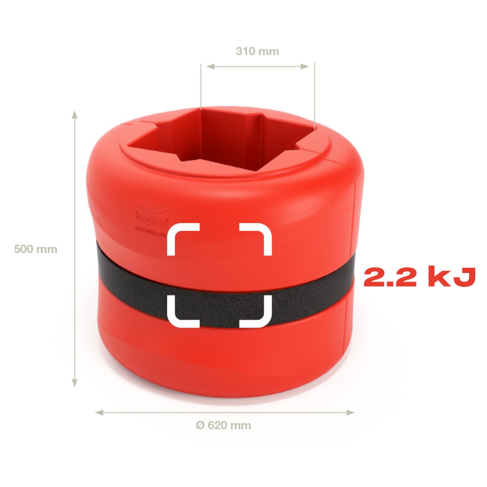 Productafbeelding nr. 2: Aanrijbescherming voor pilaren BOPLAN® Flex Impact® KP Protector, hoogte 500 mm, voor pilaarafmetingen (bxd) 300 x 300 mm, rood