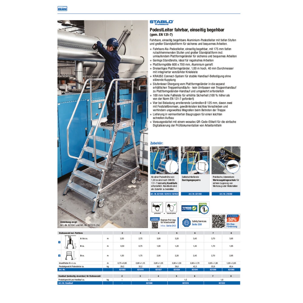 Productafbeelding nr. 8: Bordestrap KRAUSE®, verrijdbaar, stahoogte 1,90 m