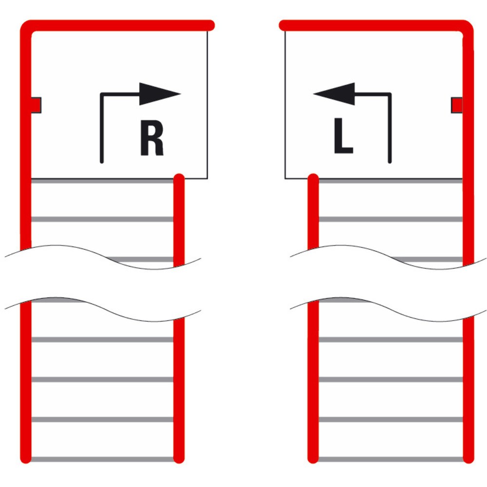 Product afbeelding: Bordestrap voor modulair entresolsysteem, uitstap rechts, lichtgrijs