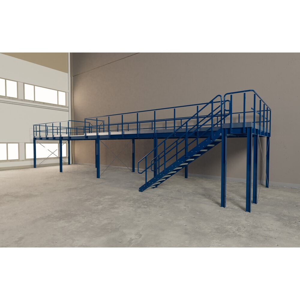 Productafbeelding nr. 5: Bordestrap voor modulair entresolsysteem, uitstap rechts, gentiaanblauw