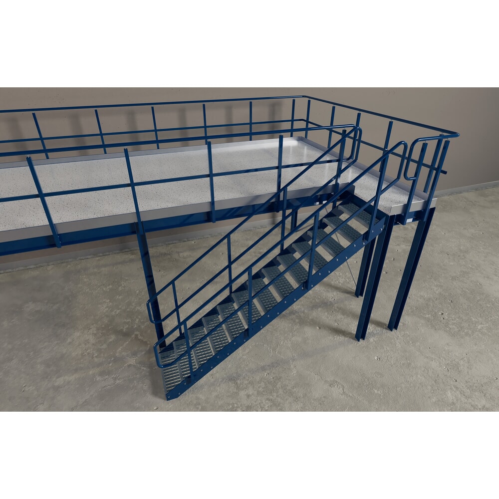 Productafbeelding nr. 6: Bordestrap voor modulair entresolsysteem, uitstap rechts, gentiaanblauw