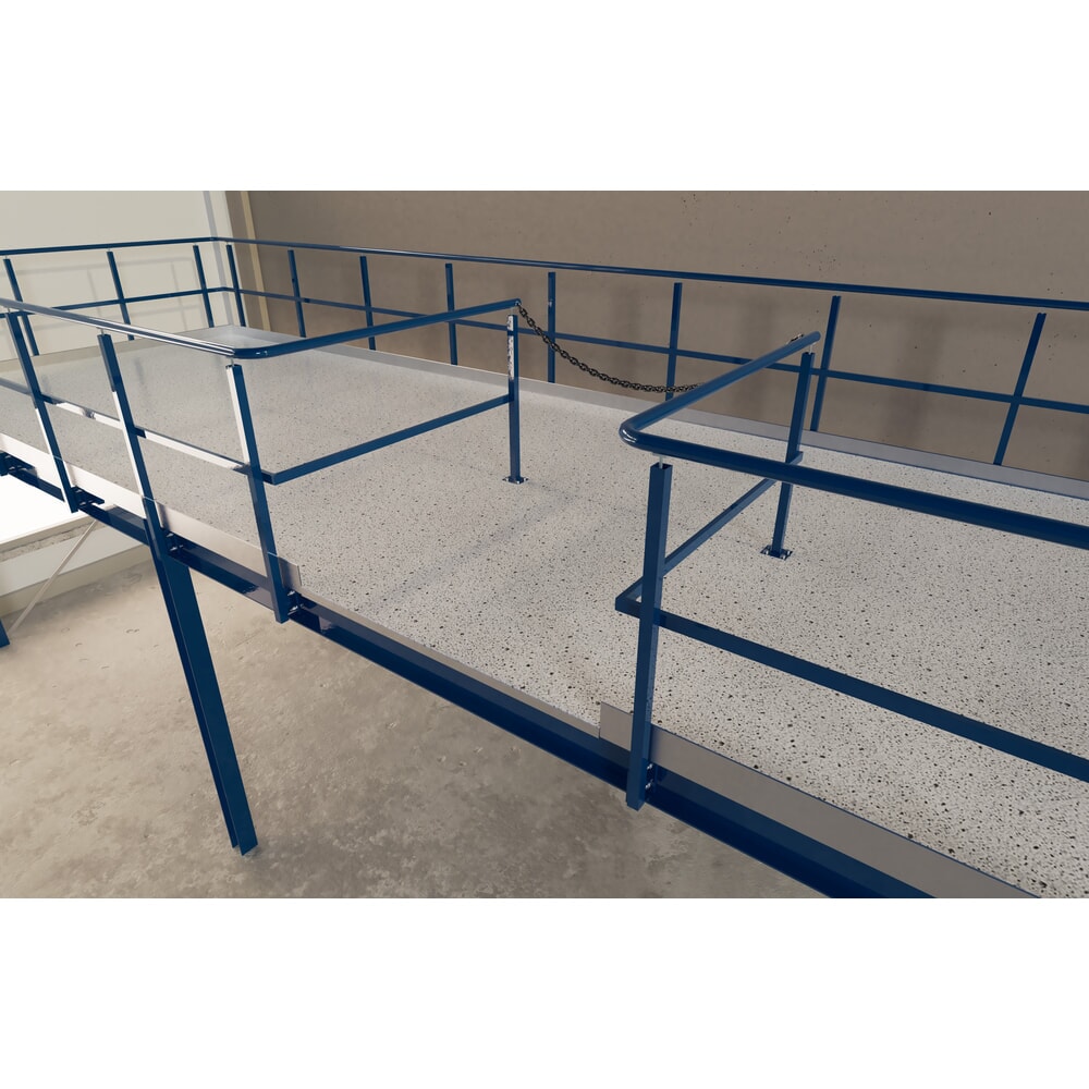 Productafbeelding nr. 7: Bordestrap voor modulair entresolsysteem, uitstap rechts, gentiaanblauw