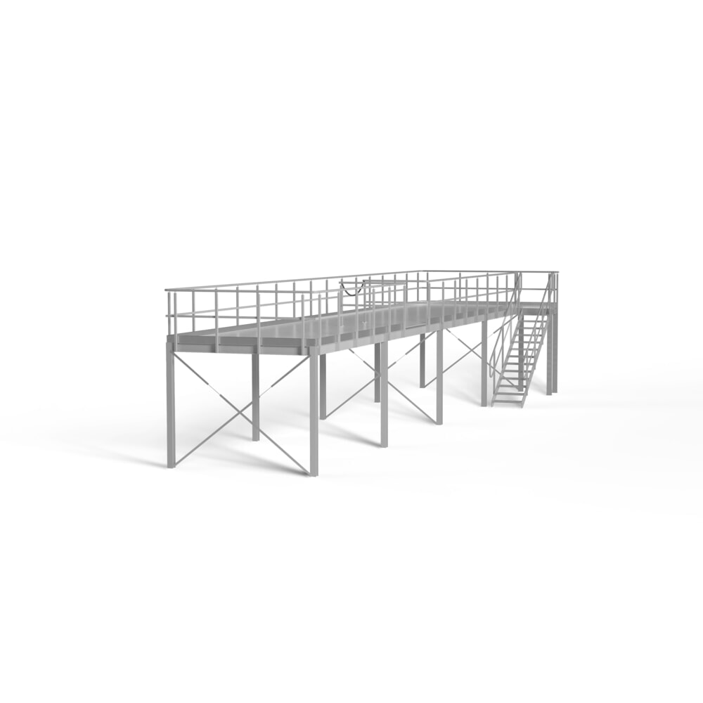 Product afbeelding: Bordestrap voor modulair entresolsysteem, uitstap rechts, lichtgrijs