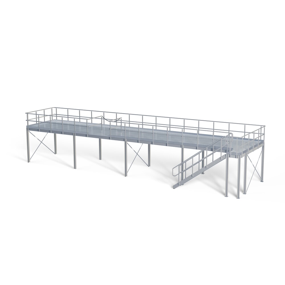 Productafbeelding nr. 3: Bordestrap voor modulair entresolsysteem, uitstap rechts, lichtgrijs