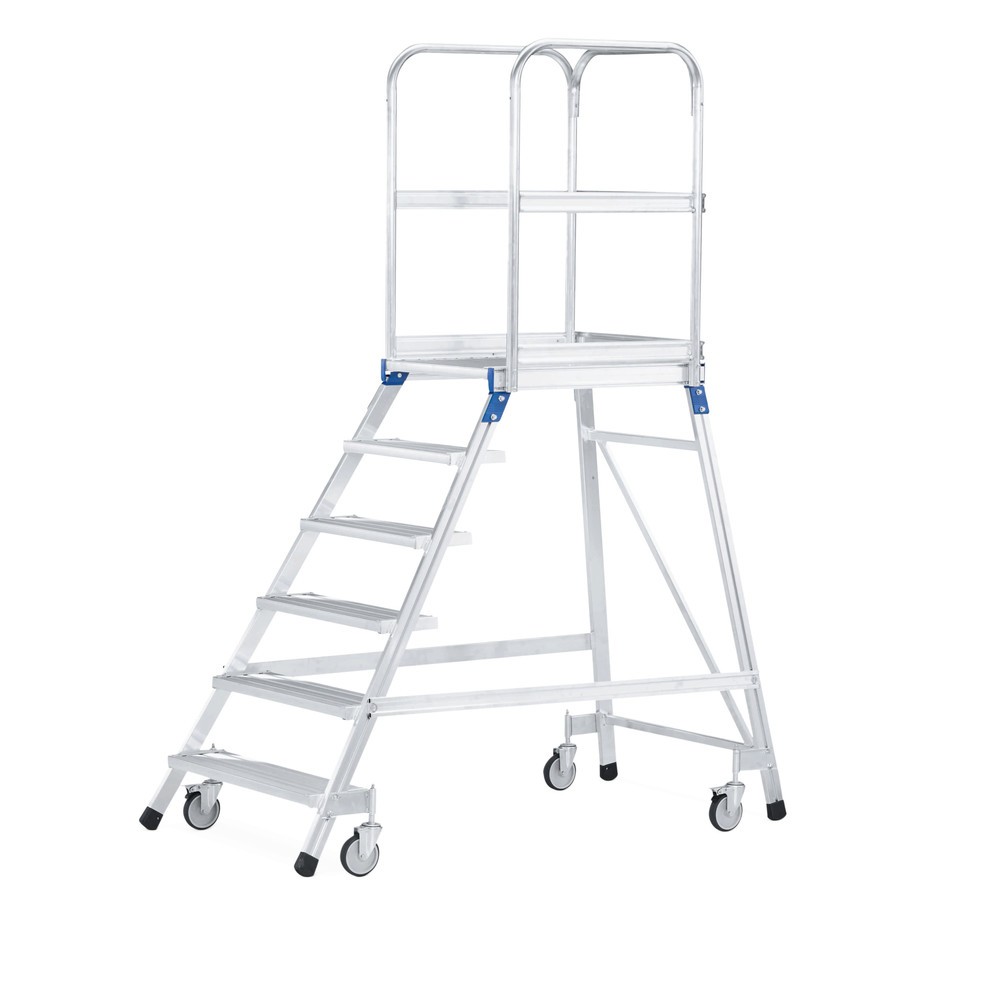 Product afbeelding: Bordestrap ZARGES, verrijdbaar, aan 1 zijde oploopbaar, stahoogte 0,72 m, aluminium