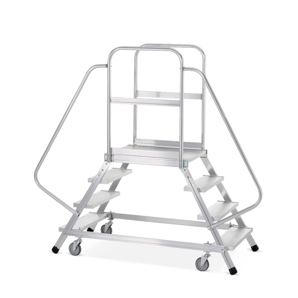 Bordestrap ZARGES, verrijdbaar, aan 2 zijde oploopbaar, stahoogte 0,72 m, aluminium Product afbeelding: Bordestrap ZARGES, verrijdbaar, aan 2 zijde oploopbaar, stahoogte 0,72 m, aluminium
