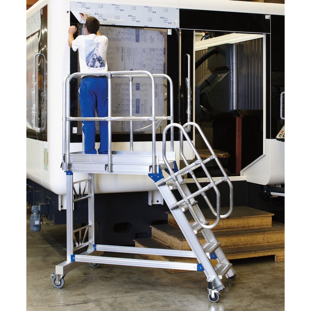 Product afbeelding: Bordestrap ZARGES, verrijdbaar, helling 60°, tredebreedte 800, stahoogte 1,25 m
