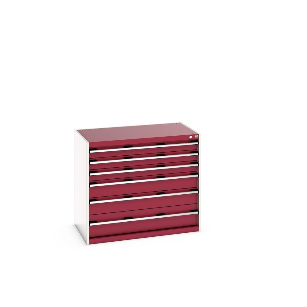 Product afbeelding: Ladekast bott cubio, lades 3x100 + 2x150 x 1x200 mm, draagvermogen elk 75 kg, breedte 1.050 mm, purperrood