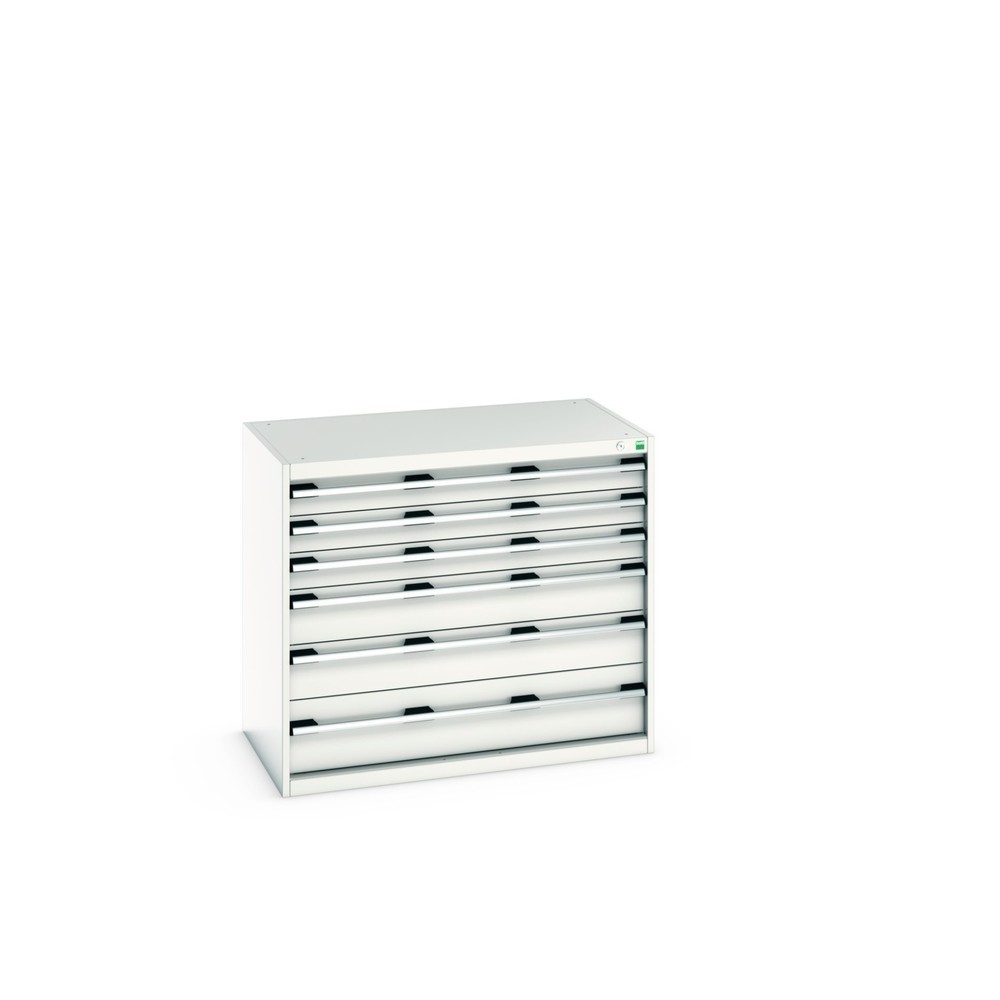 Product afbeelding: bott cubio ladekast, lades 3 x 100 + 2 x 150 + 1 x 200 mm, draagvermogen elk 200 kg, breedte 1.050 mm, lichtgrijs