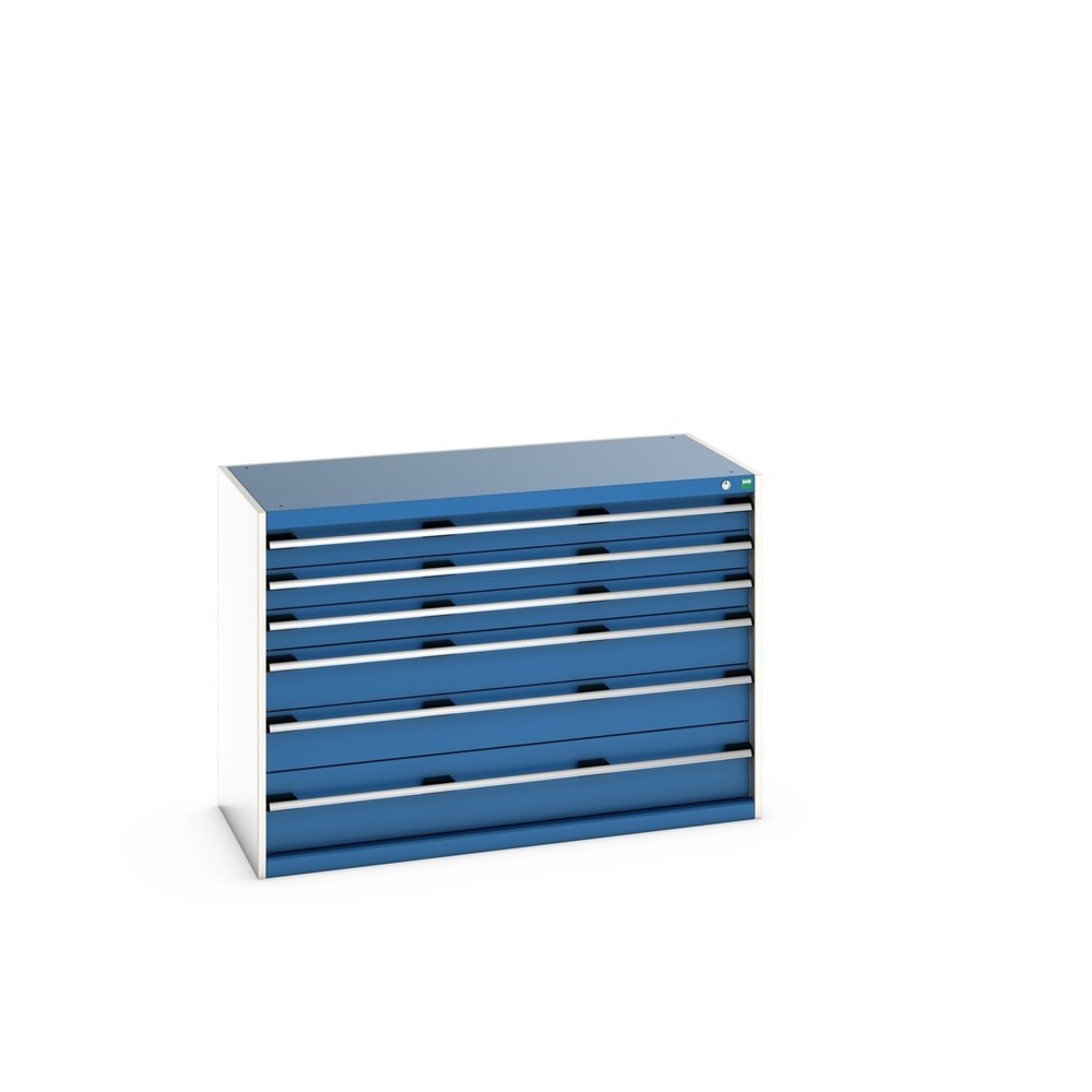 Product afbeelding: bott cubio ladekast, lades 3 x 100 + 2 x 150 + 1 x 200 mm, draagvermogen elk 200 kg, breedte 1.300 mm, gentiaanblauw