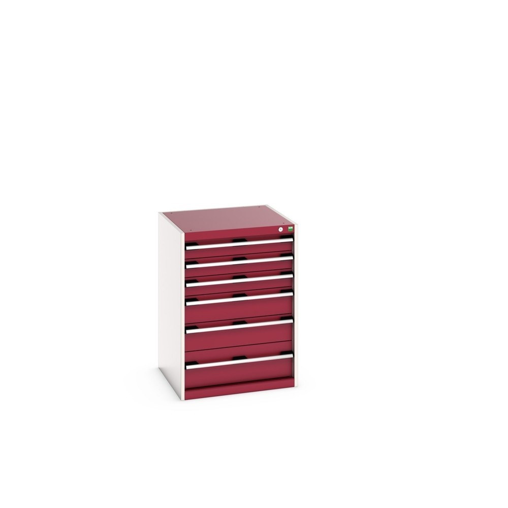 Product afbeelding: Ladekast bott cubio, lades 3x100 + 2x150 x 1x200 mm, draagvermogen elk 75 kg, breedte 650 mm, purperrood