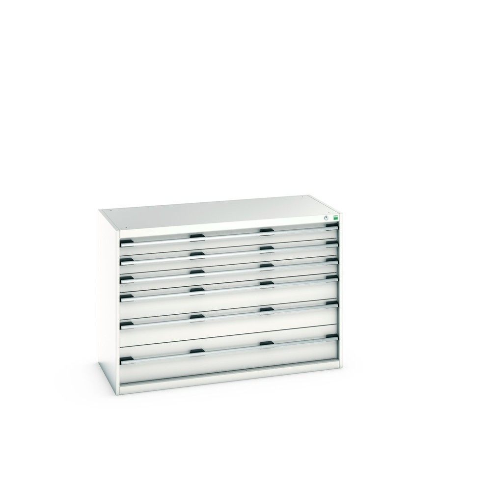 Product afbeelding: bott cubio ladekast, lades 3 x 100 + 2 x 150 + 1 x 200 mm, draagvermogen elk 75 kg, breedte 1.300 mm, lichtgrijs