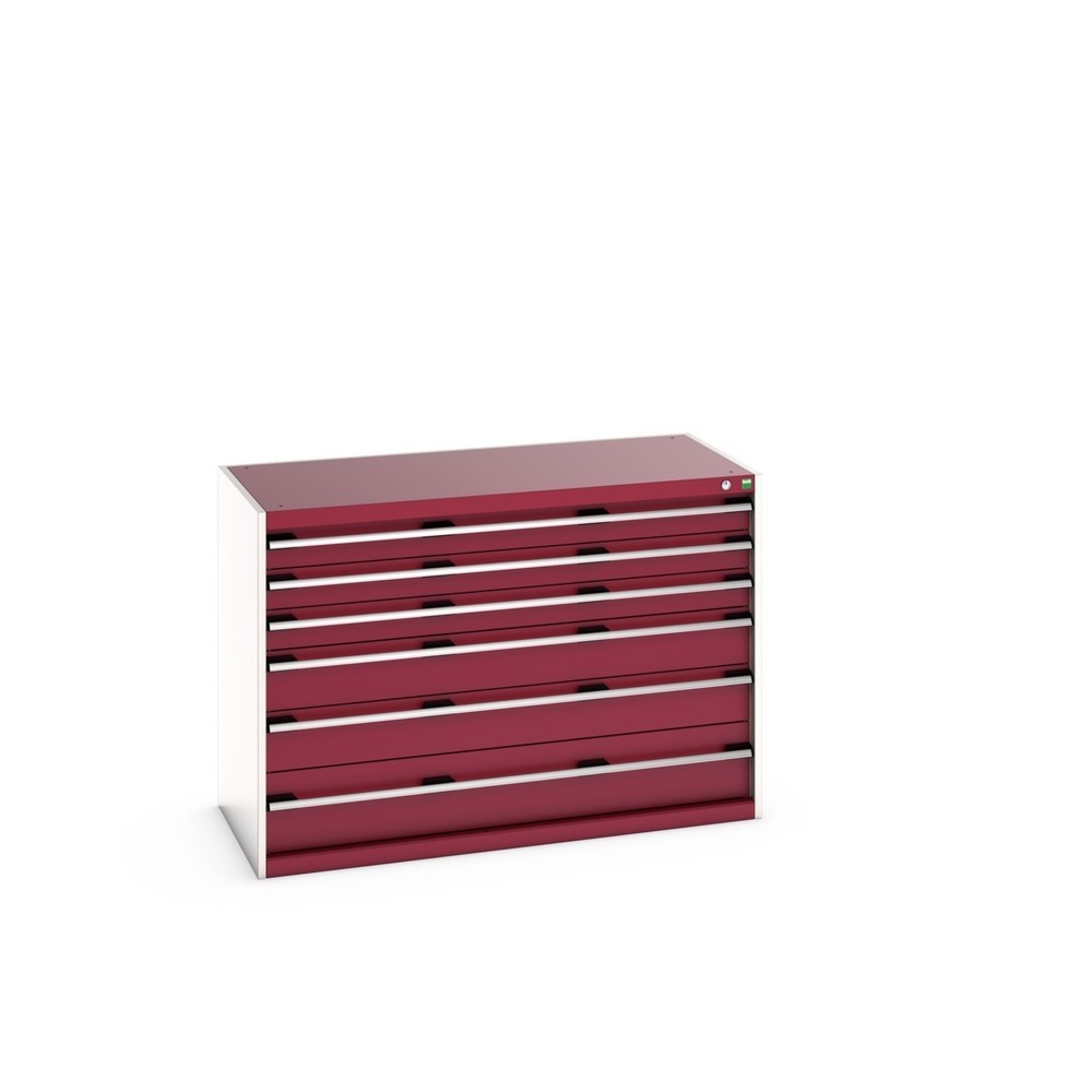 Product afbeelding: bott cubio ladekast, lades 3 x 100 + 2 x 150 + 1 x 200 mm, draagvermogen elk 200 kg, breedte 1.300 mm, purperrood