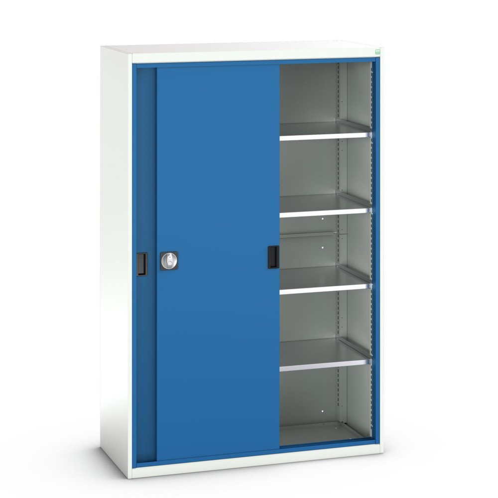 Product afbeelding: bott verso schuifdeurkast, met 4 legborden, B x D x H: 1.300 x 550 x 2.000 mm