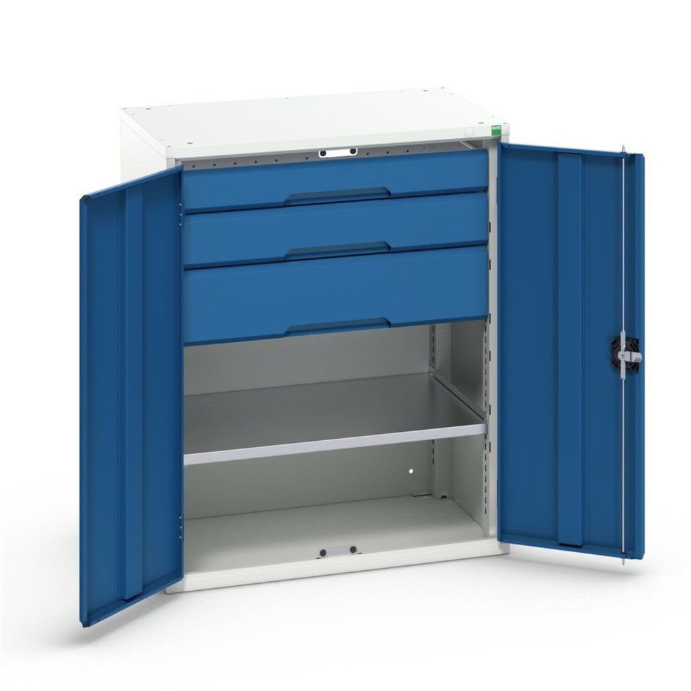 Productafbeelding nr. 1: bott verso draaideurkast met lades, met 1 legbord en 3 lades, B x D x H: 800 x 550 x 1.000 mm