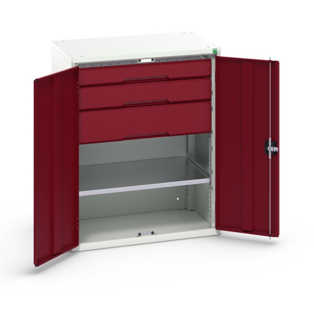 Product afbeelding: bott verso draaideurkast met lades, met 1 legbord en 3 lades, B x D x H: 800 x 550 x 1.000 mm