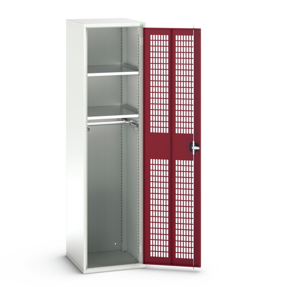 Product afbeelding: Kledingkast met ventilatie bott verso, met 2 legborden en 1 kledingstang, bxdxh: 525 x 550 x 2.000 mm