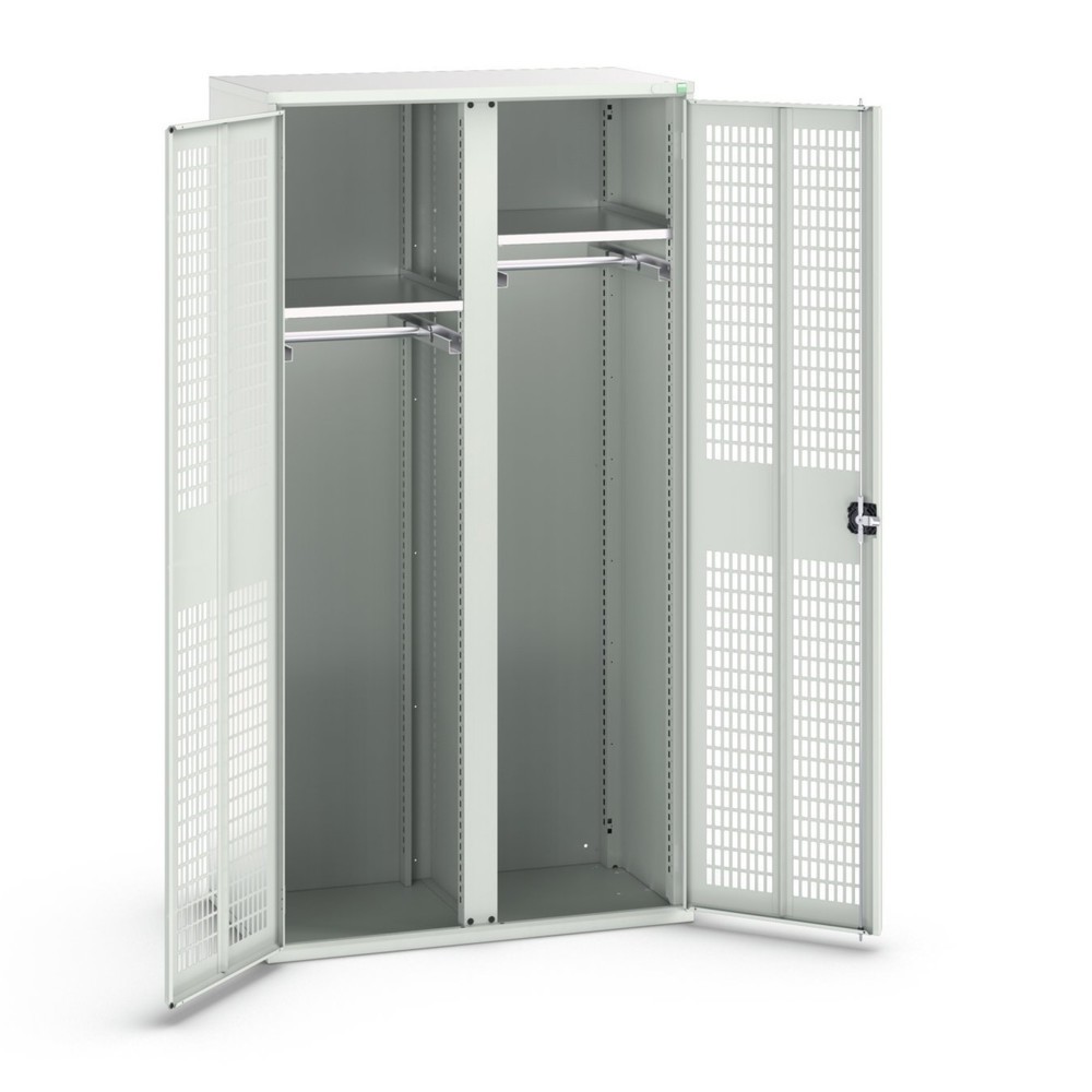 Product afbeelding: Kledingkast met ventilatie bott verso, met 2 legborden en scheidingswand, bxdxh: 1.050 x 550 x 2.000 mm