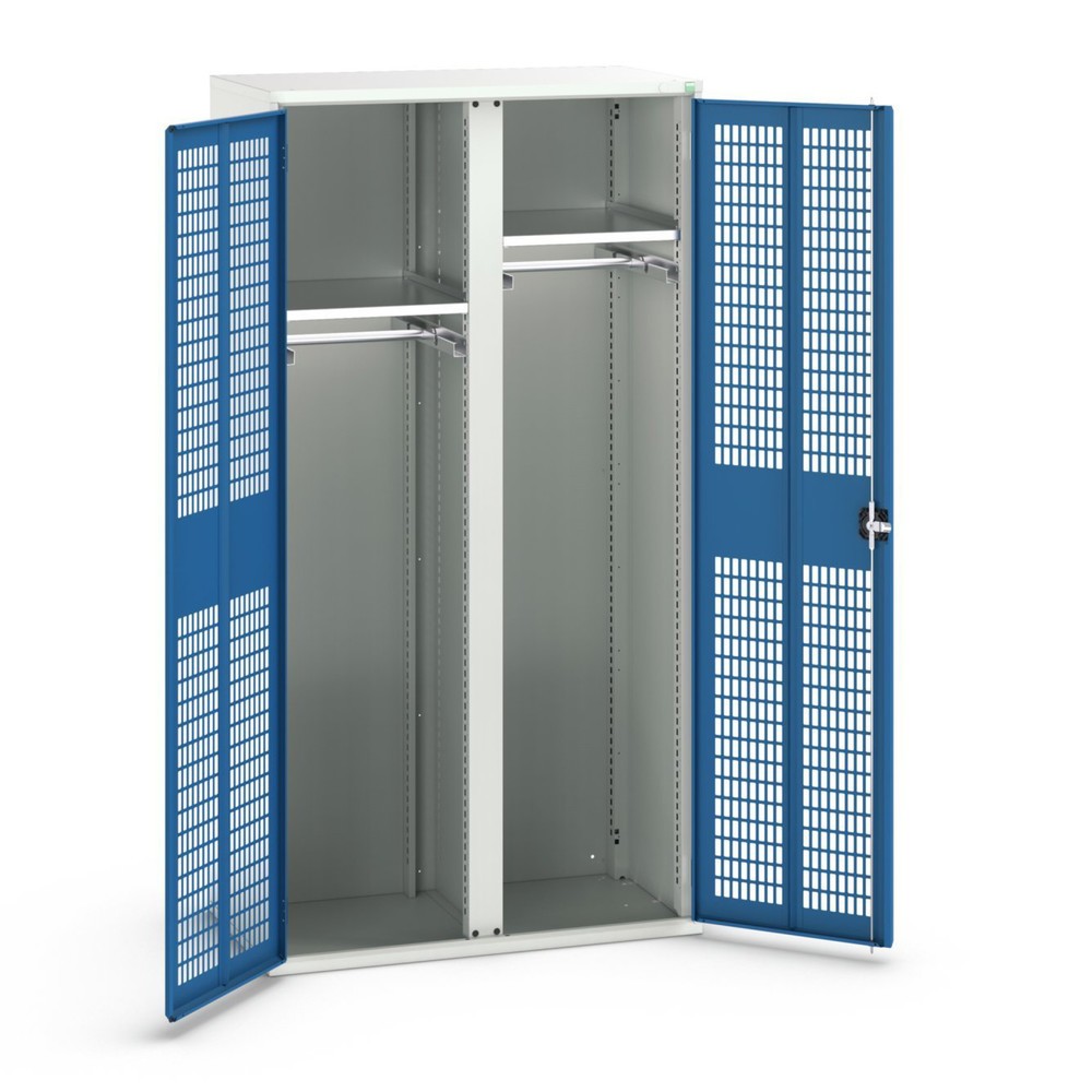 Productafbeelding nr. 1: Kledingkast met ventilatie bott verso, met 2 legborden en scheidingswand, bxdxh: 1.050 x 550 x 2.000 mm