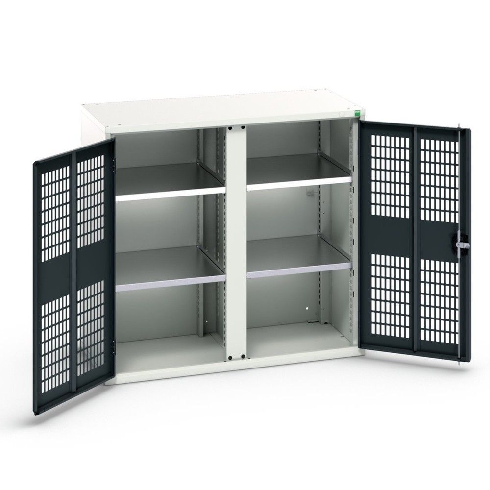Product afbeelding: Kledingkast met ventilatie bott verso, met 4 legborden en scheidingswand, bxdxh: 1.050 x 550 x 1.000 mm