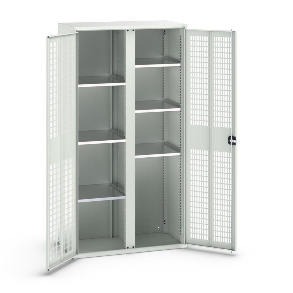Product afbeelding: Kledingkast met ventilatie bott verso, met 6 legborden en scheidingswand, bxdxh: 1.050 x 550 x 2.000 mm