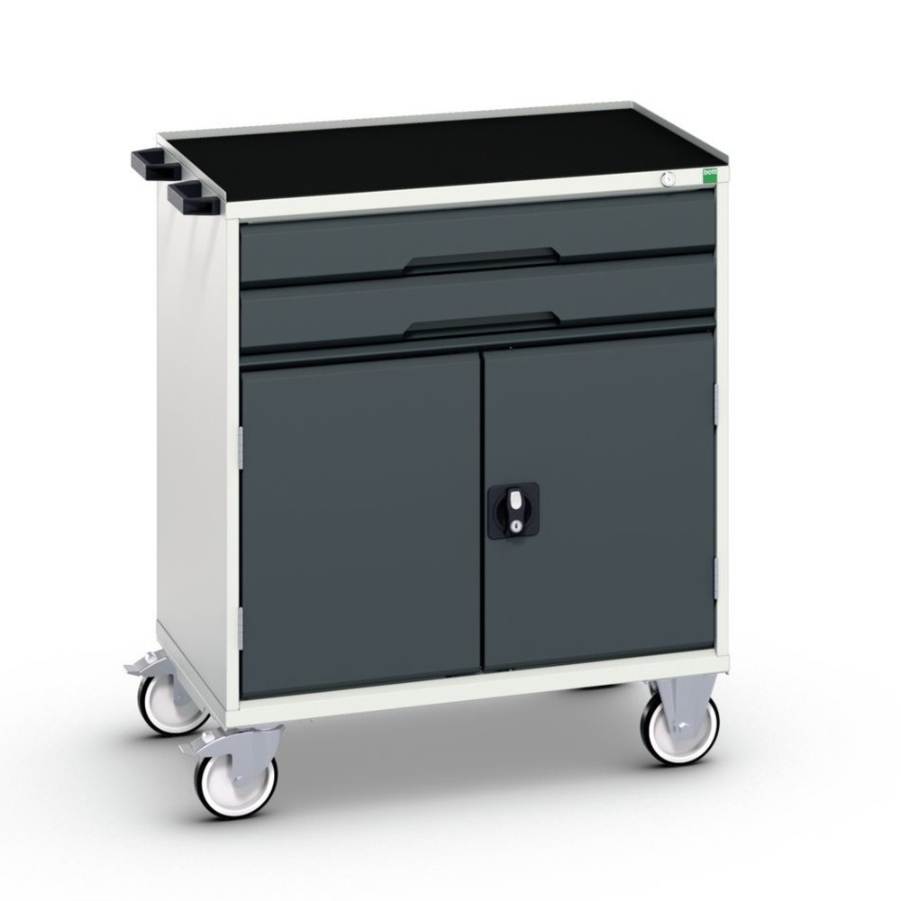 Product afbeelding: bott verso mobiele ladekast, met 2 lades, deur en verhoogde rand, B x D x H: 800 x 550 x 965 mm