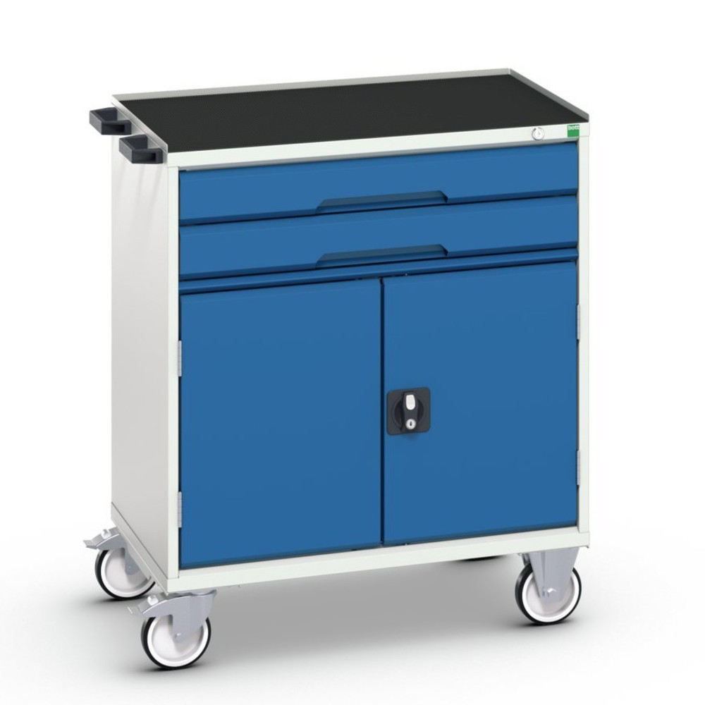 Productafbeelding nr. 1: bott verso mobiele ladekast, met 2 lades, deur en verhoogde rand, B x D x H: 800 x 550 x 965 mm