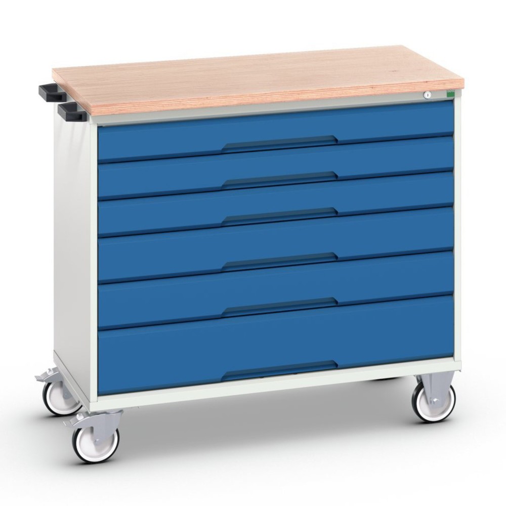 Product afbeelding: bott verso mobiele ladekast, met 6 lades en multiplex blad, B x D x H: 1.050 x 600 x 980 mm