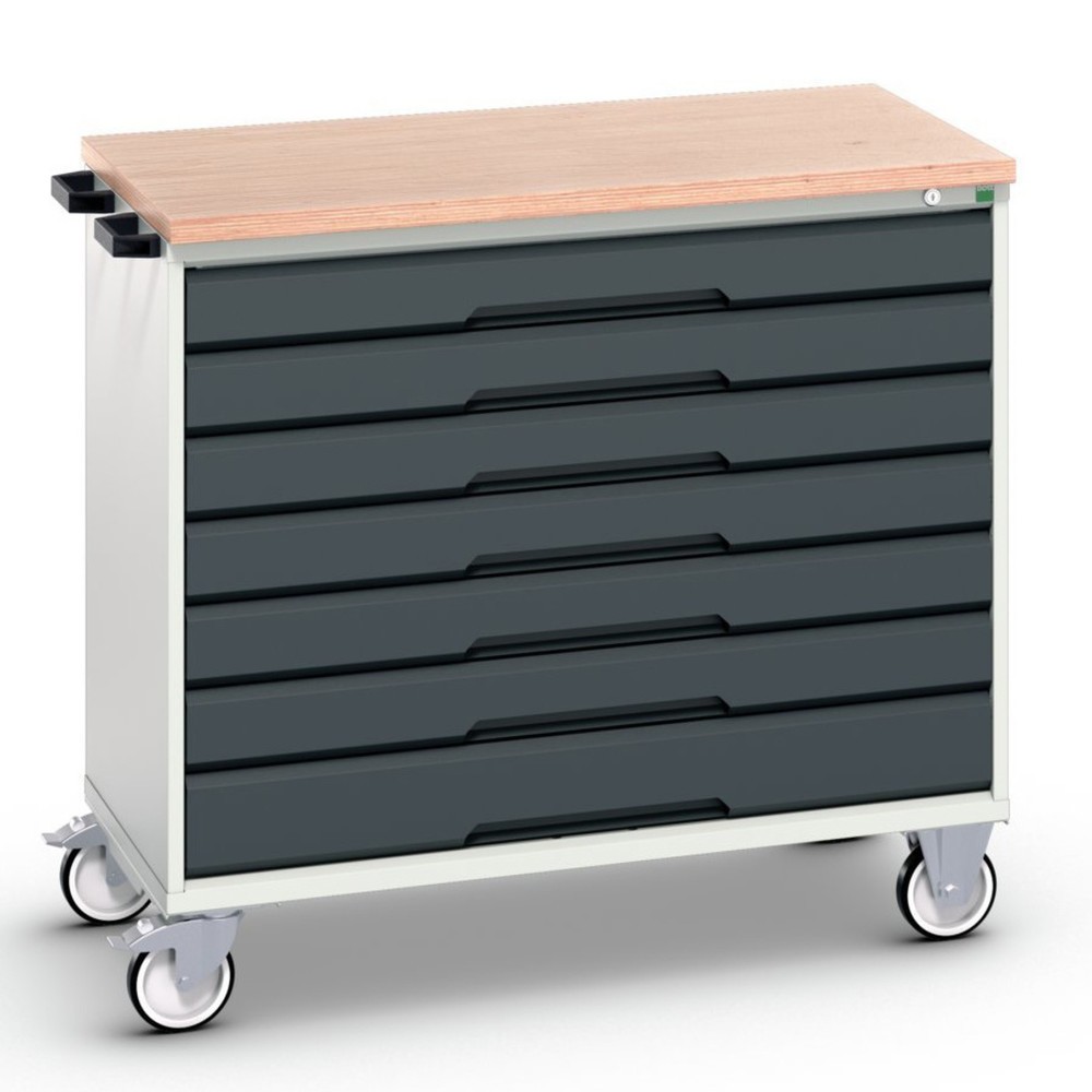 Product afbeelding: bott verso mobiele ladekast, met 7 lades en multiplex blad, B x D x H: 1.050 x 600 x 980 mm