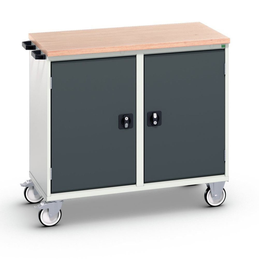 Product afbeelding: bott verso montagewagen, met 2 deuren, legbord en multiplex blad, B x D x H: 1.050 x 600 x 980 mm