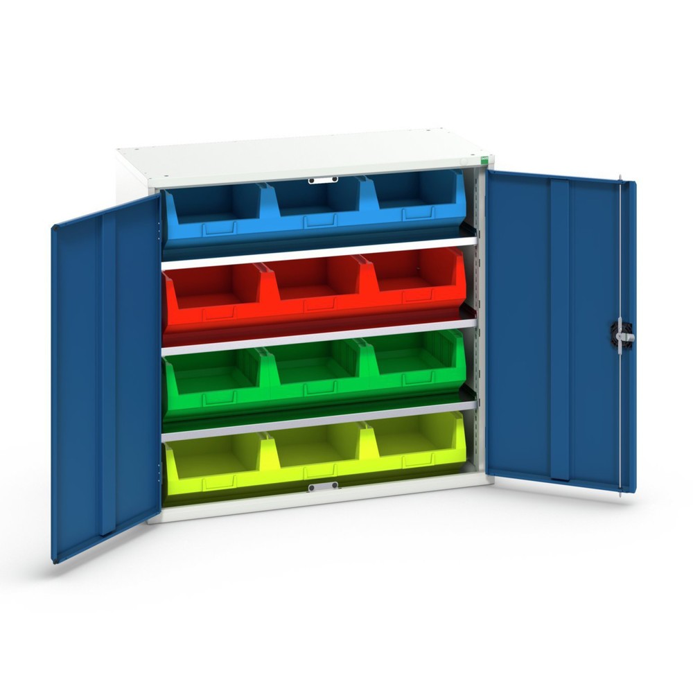 Product afbeelding: bott verso opbergkast, met 3 legborden en 12 bakken, B x D x H: 1.050 x 550 x 1.000 mm