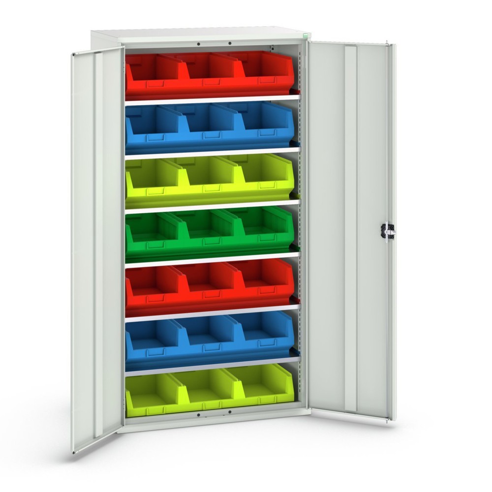Product afbeelding: bott verso opbergkast, met 6 legborden en 21 bakken, B x D x H: 1.050 x 550 x 2.000 mm