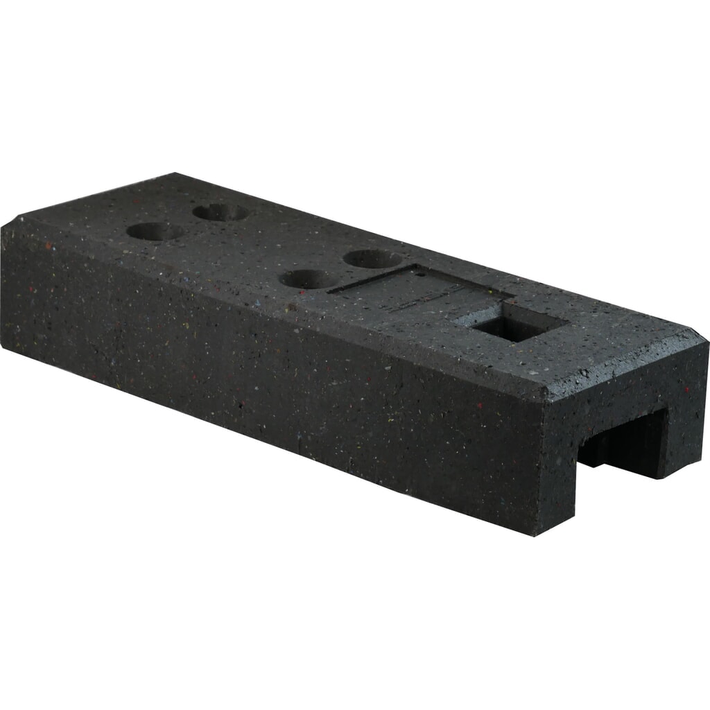 Bouwhekvoet Schake, gerecyclede kunststof, 4 gaten + 1 koker, 26 kg Product afbeelding: Bouwhekvoet Schake, gerecyclede kunststof, 4 gaten + 1 koker, 26 kg