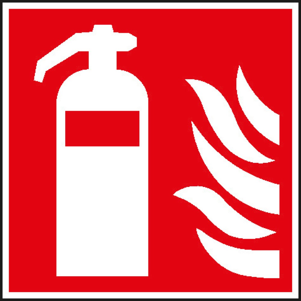 Product afbeelding: Brandblusser met vlammen, hxb 100 x 100 mm, folie HI