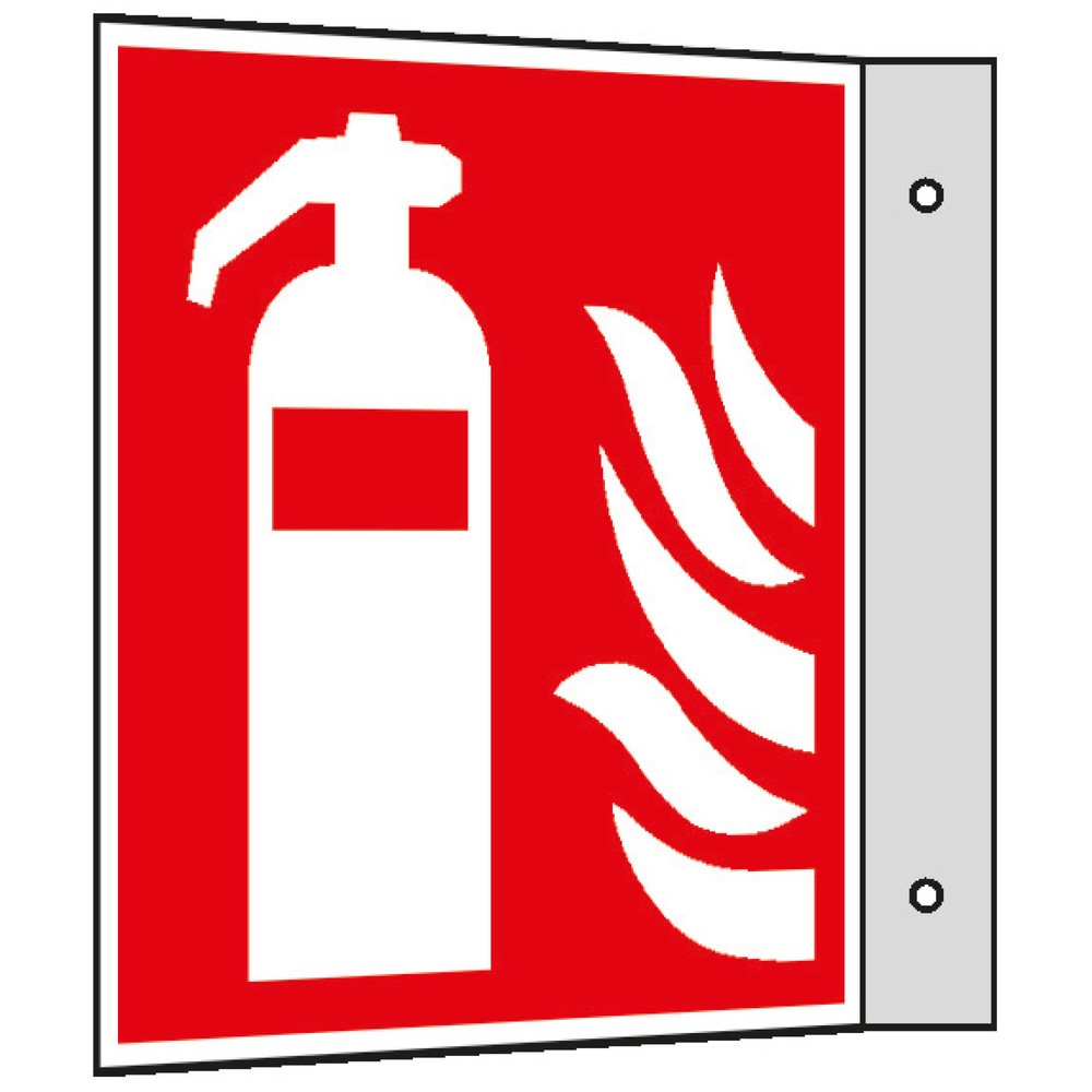 Product afbeelding: Brandblusser met vlammen, vaan, hxb 150 x 150 mm, aluminium HI