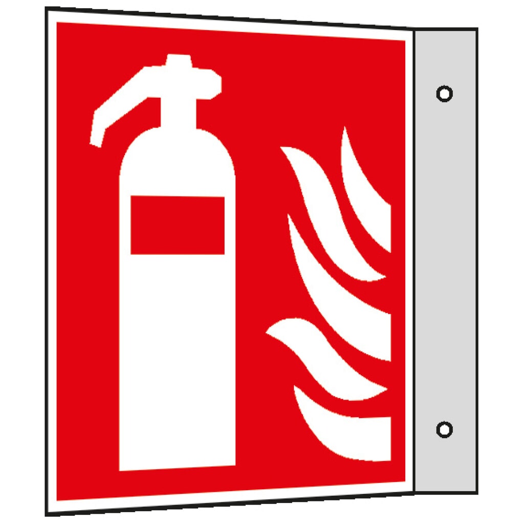 SafetyMarking® Brandblusser met vlammen, vaan, hxb 150 x 150 mm, aluminium HI Product afbeelding: SafetyMarking® Brandblusser met vlammen, vaan, hxb 150 x 150 mm, aluminium HI