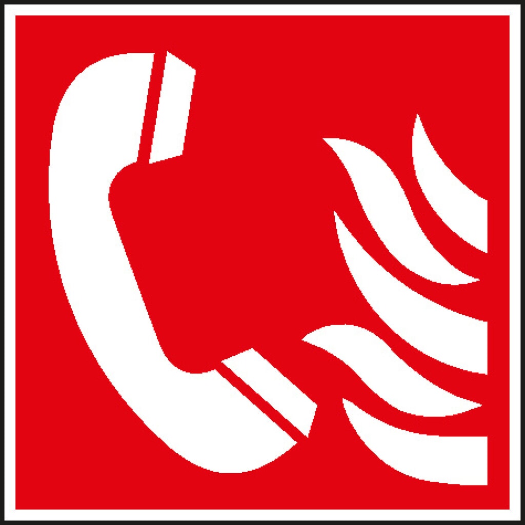 SafetyMarking® Brandmeldtelefoon met vlammen, h x b 150 x 150 mm, folie HI Product afbeelding: SafetyMarking® Brandmeldtelefoon met vlammen, h x b 150 x 150 mm, folie HI