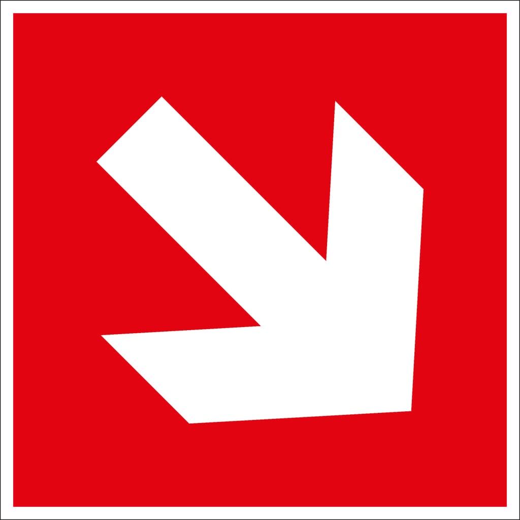 Brandbeveiligingsbord – Richtingaanduiding naar boven/naar beneden