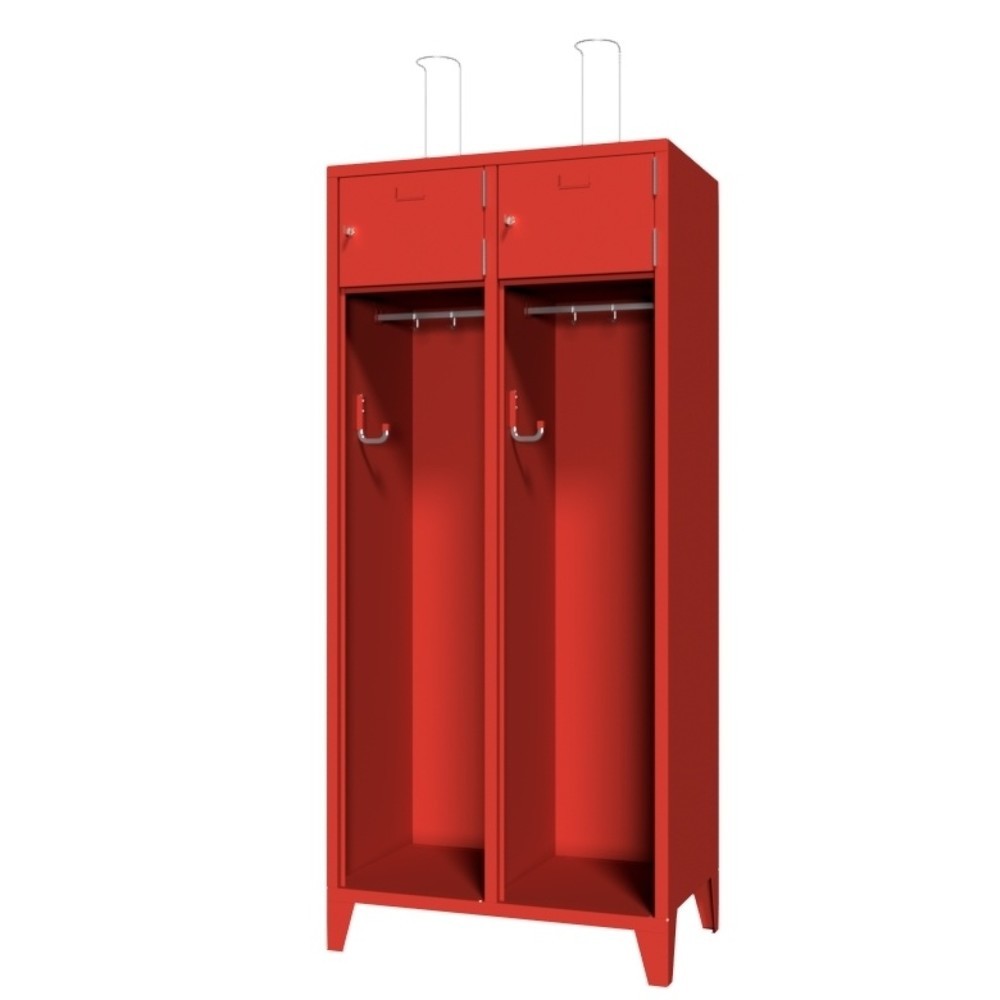 Product afbeelding: Brandweerkast PAVOY met poten + etikethouder, hxbxd 1.850 x 830 x 500 mm